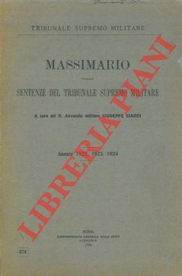Massimario delle sentenze del tribunale supremo militare
