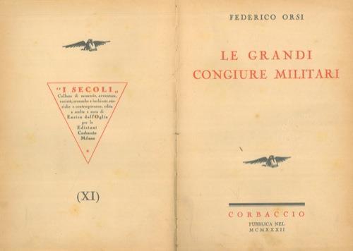 Le grandi congiure militari - Federico Orsi - copertina