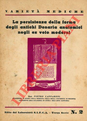 La persistenza della forma degli antichi Donaria anatomici negli ex voto moderni