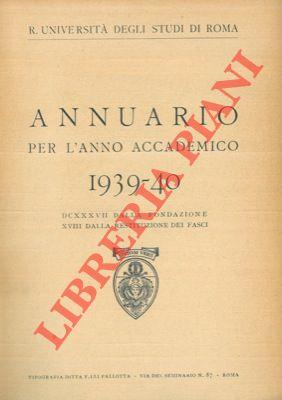 Annuario per l'anno accademico 1939-40
