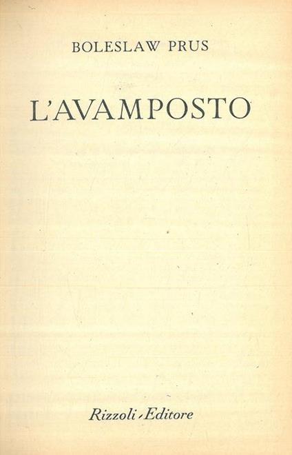 L' avamposto - Boleslaw Prus - copertina
