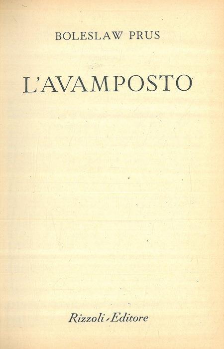 L' avamposto - Boleslaw Prus - copertina