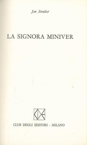 La signora Miniver - Jan Struther - copertina
