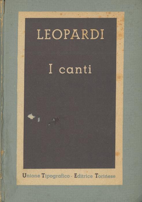 I Canti - Giacomo Leopardi - copertina