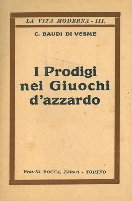 I prodigi nei giuochi d'azzardo - copertina