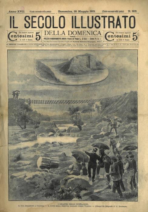 Il Guà straripato a Cologna. Il ponte della ferrovia crollato presso Vicenza - A. Bonamore - copertina