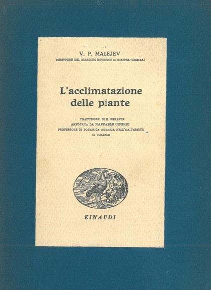 L' acclimatazione delle piante - V. Malejev - copertina