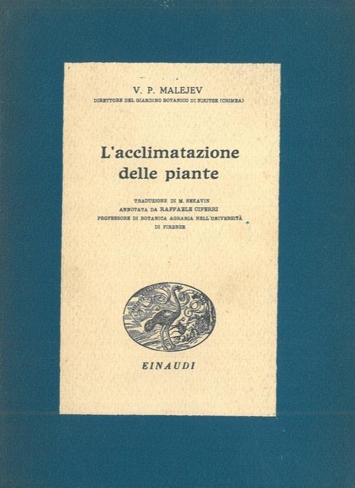 L' acclimatazione delle piante - V. Malejev - copertina