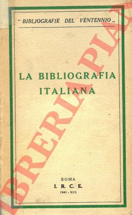 La bibliografia italiana - copertina