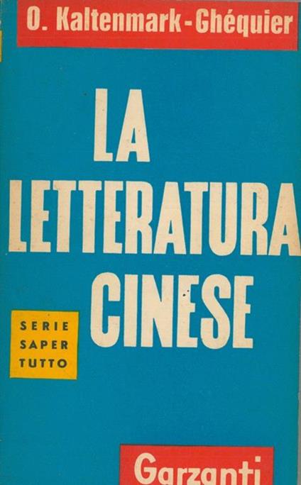 La letteratura cinese - copertina