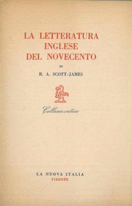 La letteratura inglese del novecento - James Scott - copertina