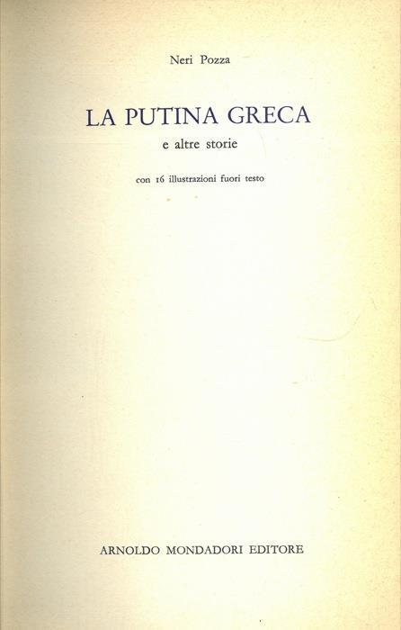 La putina greca e altre storie - Neri Pozza - copertina