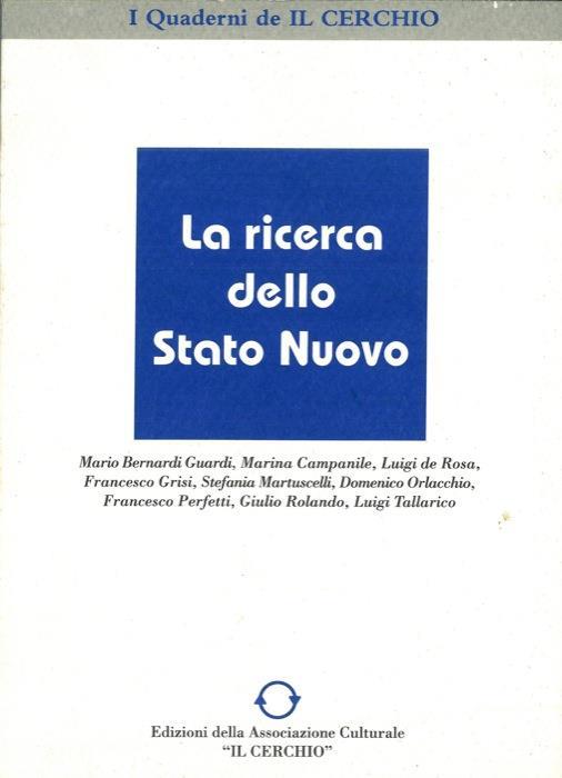 La ricerca dello Stato Nuovo - copertina
