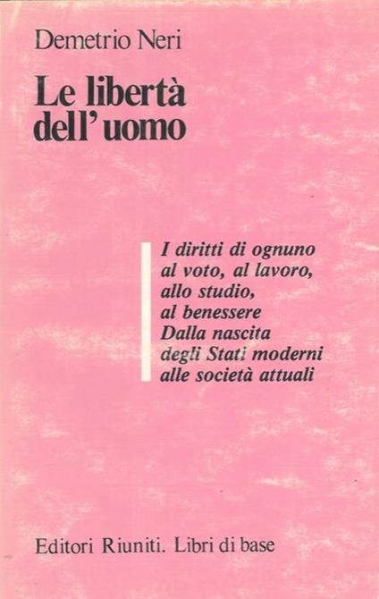 Le libertà dell'uomo - Demetrio Neri - copertina