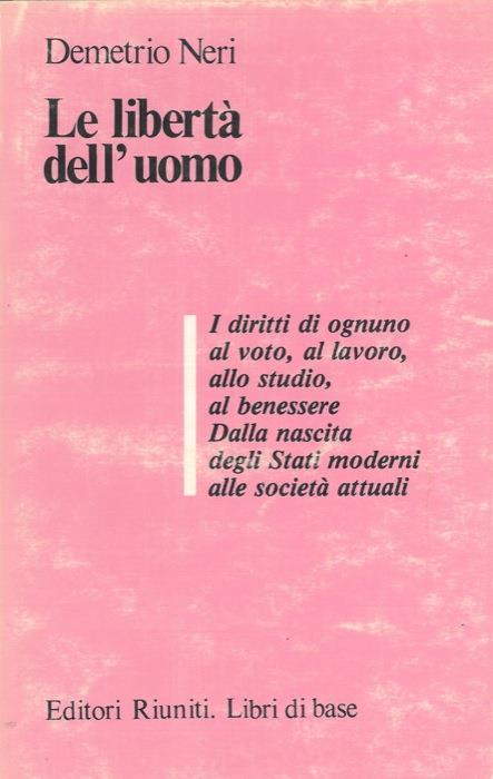 Le libertà dell'uomo - Demetrio Neri - copertina