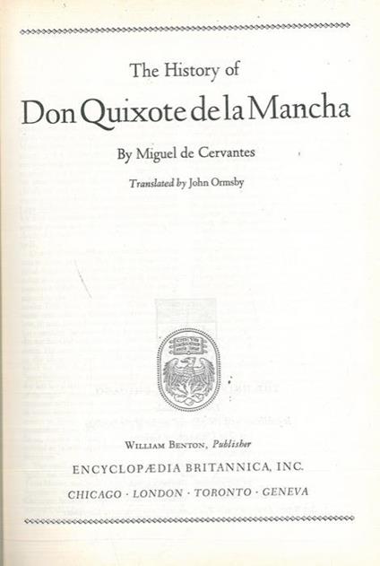 The history of Don Quixote de la Mancha - Miguel de Cervantes - copertina