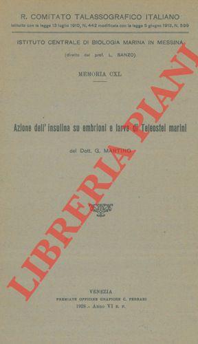 Azione dell'insulina su embrioni e larve di Teleostei marini