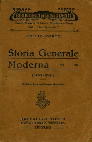 Storia generale moderna (1492-1915) - Emilio Prato - copertina