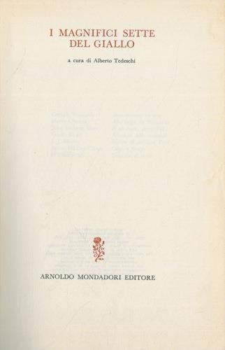 I magnifici sette del giallo - Alberto Tedeschi - copertina