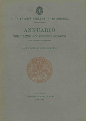 Annuario per l'anno accademico 1929-1930 - copertina