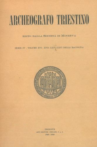 Archeografo triestino - copertina