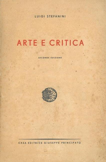 Arte e critica - Luigi Stefanini - copertina
