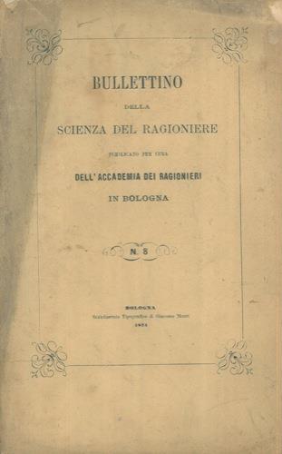 Bullettino della Scienza del Ragioniere. N. 8 - copertina