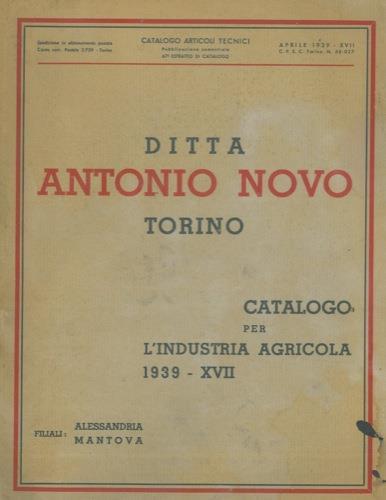 Catalogo per l'industria agricola. 1939-XVII, - copertina