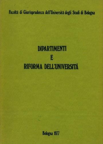 Dipartimenti e riforma universitaria - copertina