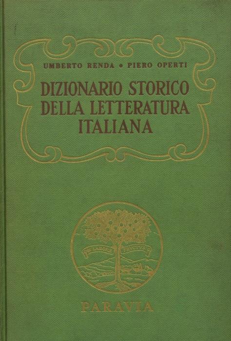 Dizionario storico della Letteratura Italiana - Umberto Renda - copertina