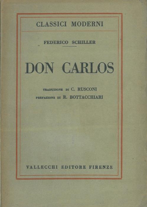 Don Carlos - Friedrich Schiller - copertina