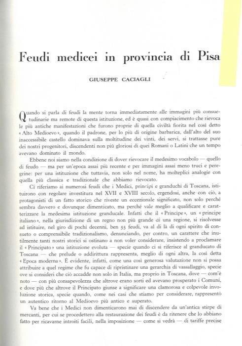 Feudi medicei in provincia di Pisa - Giuseppe Caciagli - copertina