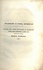 Giornale delL'assedio del Castello di Casalgrande fatto dagli spagnuoli L'anno 1557