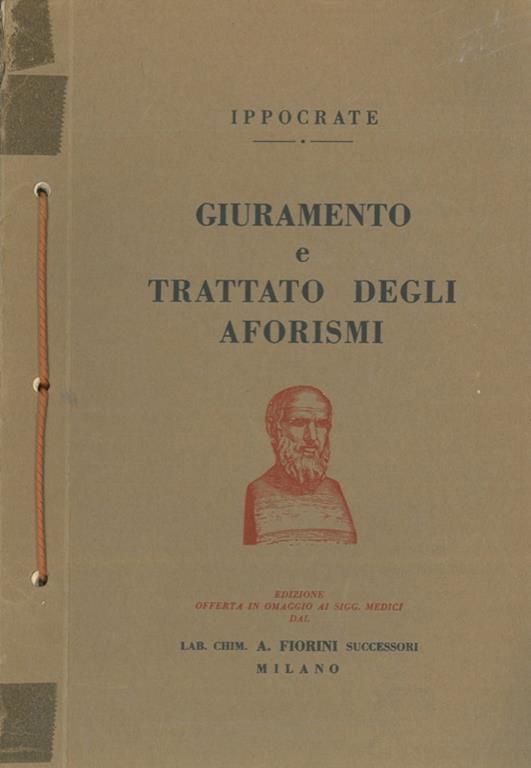 Giuramento e trattato degli aforismi - Ippocrate - copertina