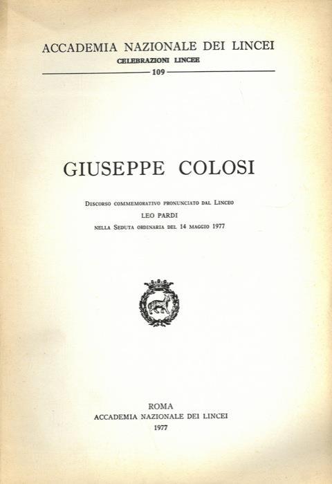 Giuseppe Colosi - Leo Pardi - copertina