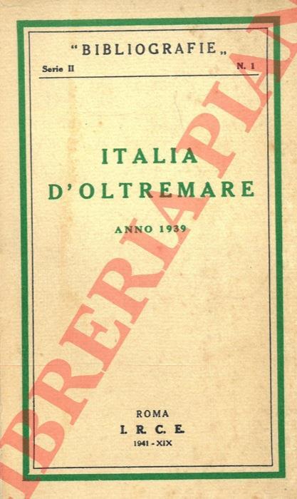 Italia d'oltremare. Anno 1939 - copertina