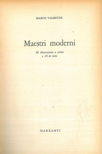 Maestri moderni - Marco Valsecchi - copertina