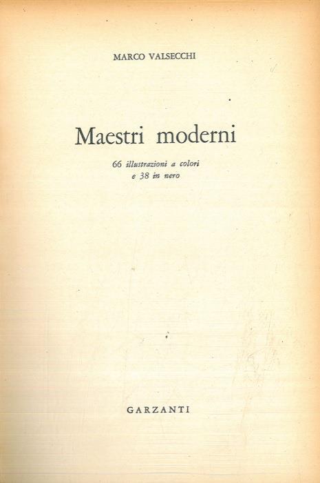 Maestri moderni - Marco Valsecchi - copertina