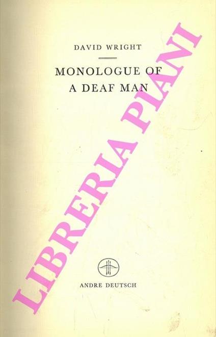 Monlogue of a Deaf Man - David Wright - copertina