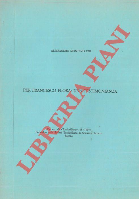 Per Francesco Flora: una testimonianza
