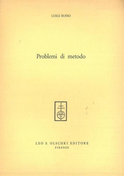Problemi di metodo - Luigi Russo - copertina