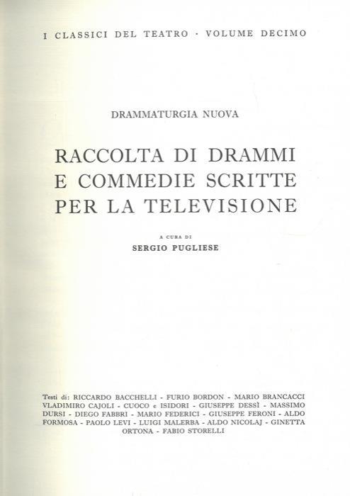 Raccolta di drammi e commedie scritte per la televisione - Sergio Pugliese - copertina