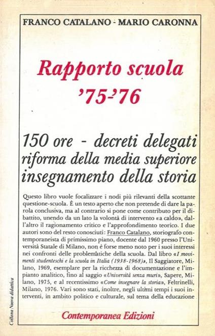 Rapporto scuola '75-'76 - Franco Catalano - copertina