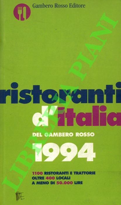 Ristoranti d'Italia del Gambero Rosso 1994 - copertina