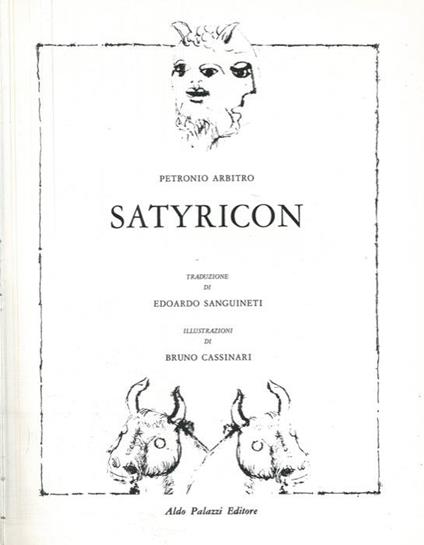 Satyricon - Arbitro Petronio - copertina