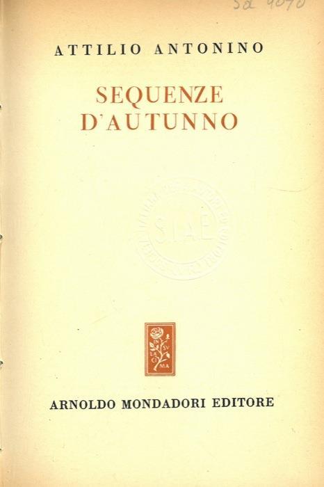 Sequenze d’autunno - Attilio Antonino - copertina