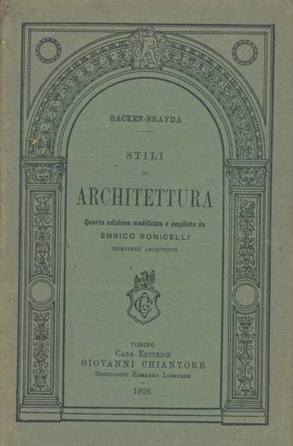 Stili di architettura - Sacken-Brayda - copertina
