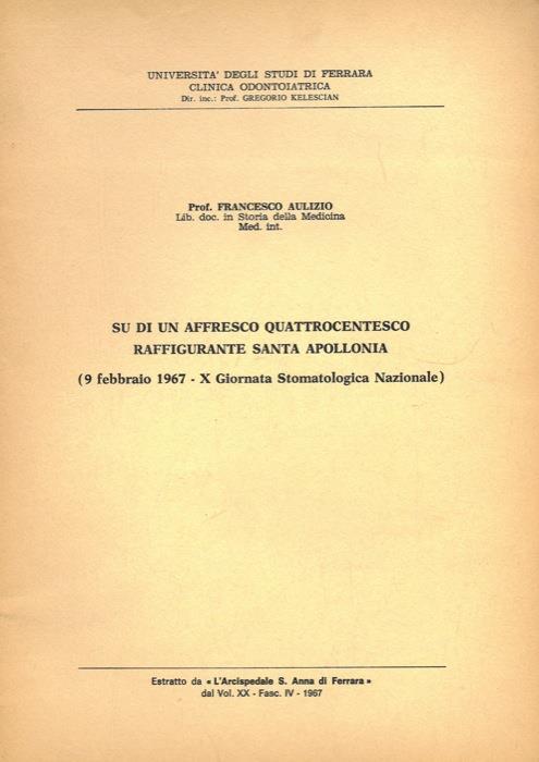Su di un affresco quattrocentesco raffigurante Santa Apollonia - Francesco Aulizio - copertina