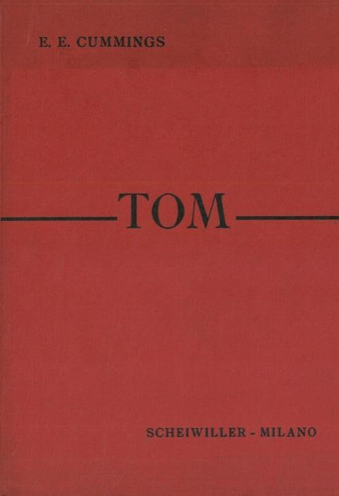 Tom - Edward E. Cummings - copertina