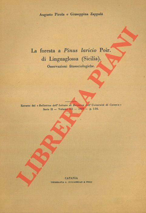 La foresta a Pinus laricio Poir. di Linguaglossa (Sicilia). Osservazioni fitosociologiche